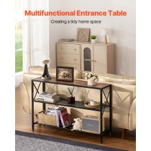 VEVOR Narrow Console Sofa Table Couch Table 3-Tier for Entryway & Living Room