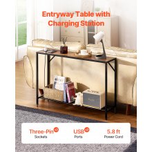 VEVOR Narrow Console Sofa Table Couch Table 41.7 in for Entryway & Living Room