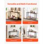 VEVOR Narrow Console Sofa Table, 106 cm Behind Couch Table with Power Outlets, 2-Tier Long Entryway Table, Narrow Sofa Table with Metal Frame and Charge Station, for Entryway, Hallway, Living Room