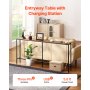 VEVOR Narrow Console Table, 70.9" Behind Couch Shelf with Power Outlets, 1-Tier Long Entryway Shelf, Narrow Sofa Table with Metal Frame and Charge Station, for Entryway, Hallway, Living Room