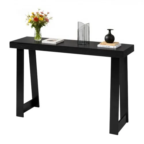 Mesa Consola Estrecha Para Sofá VEVOR - 180x30x80 Cm, 2 Niveles, Marco De Metal, Marrón Y Negro