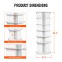 VEVOR 6-Tier Rotating Shoe Rack Tower 360° Spinning Shoe Display Carousel White