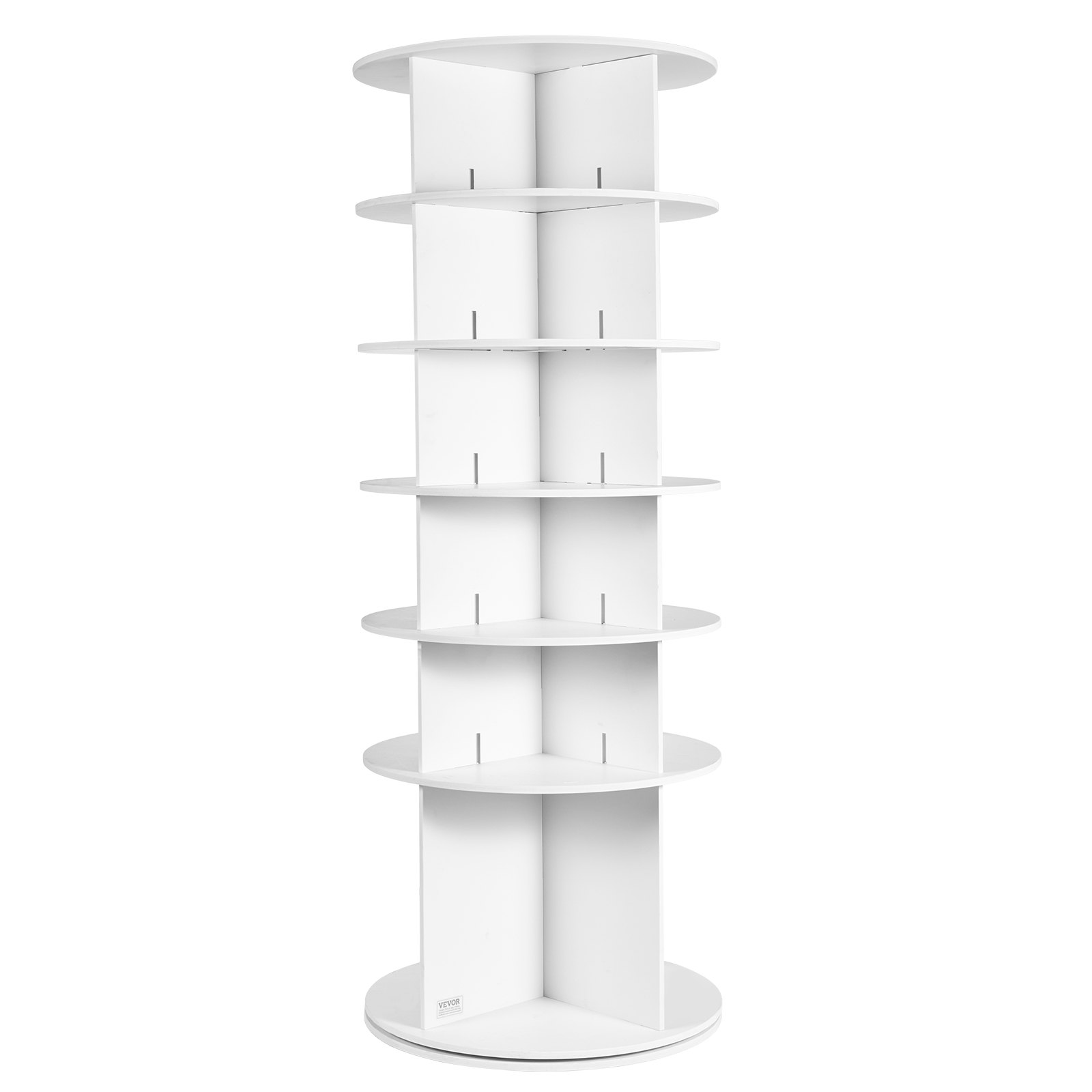 VEVOR 6-Tier Rotating Shoe Rack Tower 360° Spinning Shoe Display Carrossel Branco