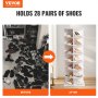 VEVOR 7-Tier Rotating Shoe Rack Tower 360°Spinning Shoe Display with Base Black