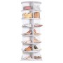 VEVOR 7-Tier Rotating Shoe Rack Tower 360°Spinning Shoe Display with Base Black