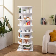 VEVOR 7 Tiers Rotating Shoe Rack Tower, 360°Spinning Shoe Display With Base, Revolving Shoe Rack Storage Round Carousel, Lazy Susan Shoe Rack Organizer with Base for Bedroom, Living Room, Entryway, White