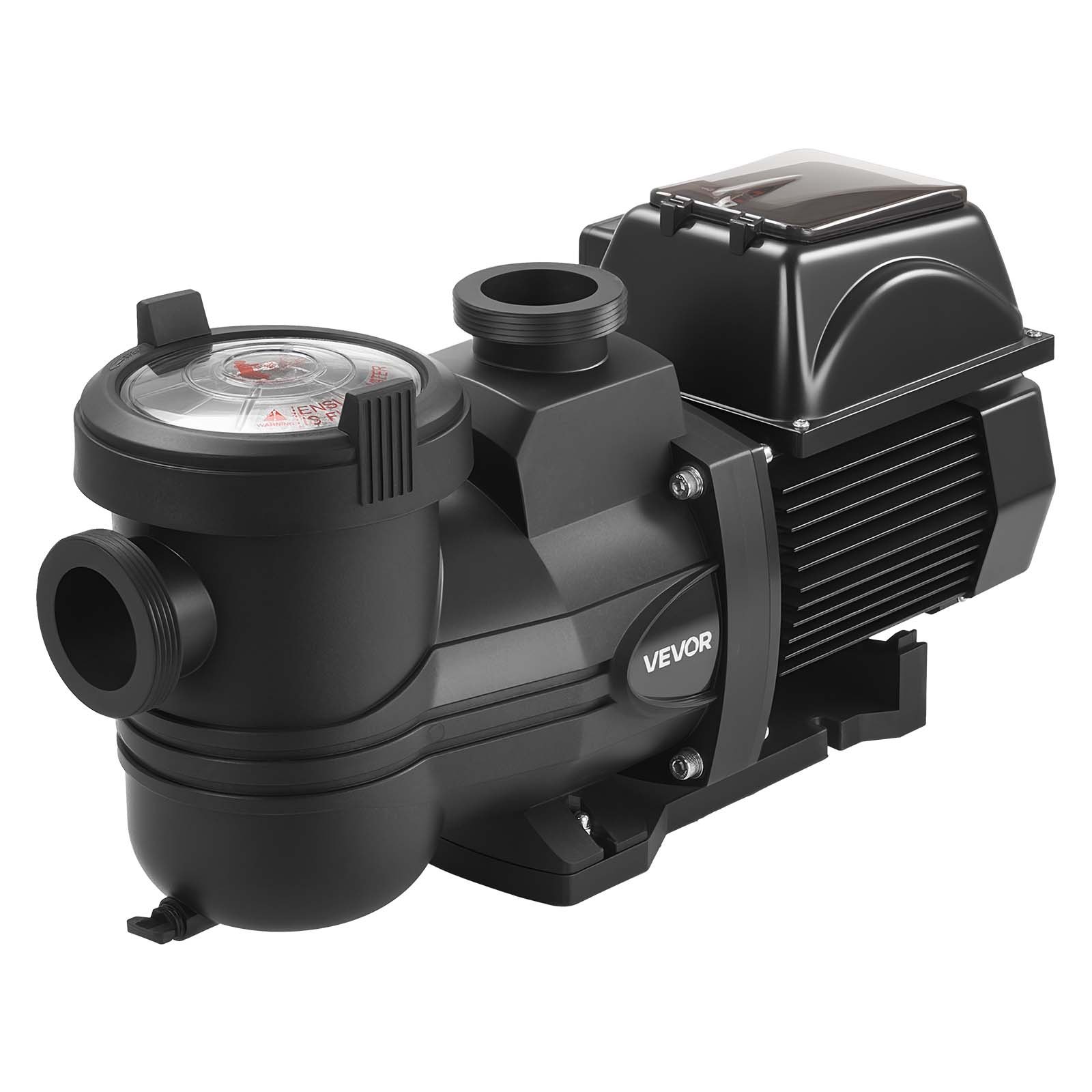 VEVOR Variable Speed Pool Pump, 1350W, AC 220-240V, 30,000 L/H, In/Above Swimming Pool Pump with Filter Basket, Powerful Self Priming, Programmable Timer, for Inground and Above Ground Swimming Pool