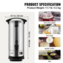 VEVOR Commercial Coffee Urn 110 Cup Dispensador de café de acero inoxidable Fast Brew