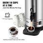 VEVOR Commercial Coffee Urn, 110 Cups Stainless Steel Large Coffee Dispenser, 1500W 110V Electric Coffee Maker Urn For Quick Brewing, Hot Water Urn with Detachable Power Cord for Easy Cleaning, Silver