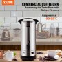 VEVOR Commercial Coffee Urn, 110 φλιτζάνια από ανοξείδωτο χάλυβα, μεγάλος διανομέας καφέ, 1500W 110V ηλεκτρική καφετιέρα για γρήγορη παρασκευή, δοχείο ζεστού νερού με αποσπώμενο καλώδιο ρεύματος για εύκολο καθάρισμα, ασημί