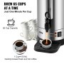VEVOR Commercial Coffee Urn, 65 Cups Stainless Steel Large Coffee Dispenser, 1500W 110V Electric Coffee Maker Urn For Quick Brewing, Hot Water Urn with Detachable Power Cord for Easy Cleaning, Silver