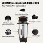 VEVOR Commercial Coffee Urn, 50 Cups Stainless Steel Large Coffee Dispenser, 1000W 110V Electric Coffee Maker Urn For Quick Brewing, Hot Water Urn with Detachable Power Cord for Easy Cleaning, Silver