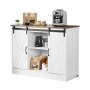 VEVOR Coffee Bar Cabinet, 106 x 40 x 81.5 cm Farmhouse Coffee Bar Cabinet with 3-Tier Storage, Coffee Bar Table with Barn Doors, Farmhouse Sideboard Buffet Cabinet for Living Room, Entryway