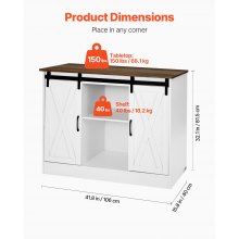 Coffee Bar Cabinet 3-Tier Coffee Bar Table with Barn Doors for Living Room