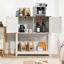 Coffee Bar Cabinet 3-Tier Coffee Bar Table with Barn Doors for Living Room