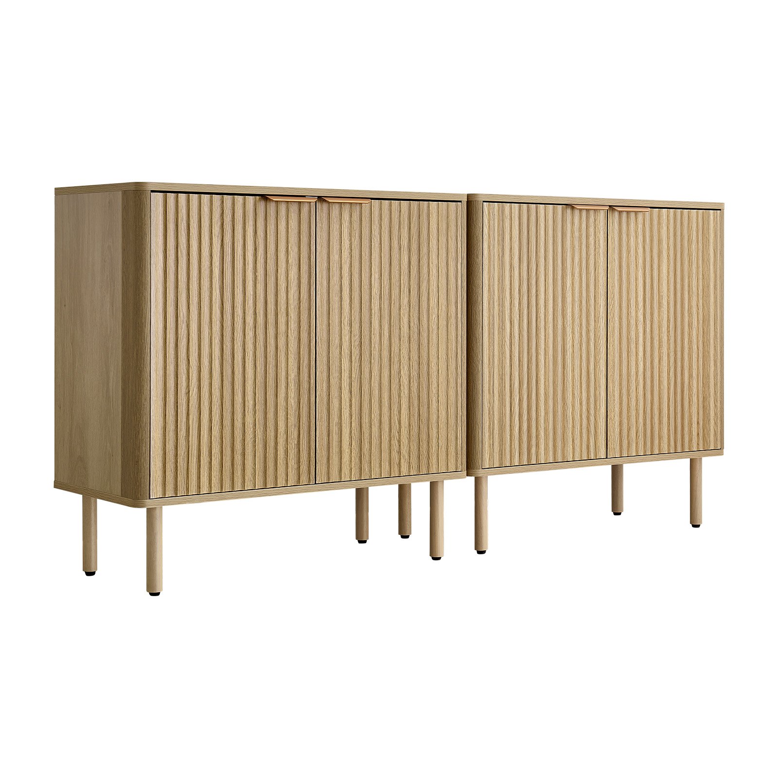 VEVOR Coffee Bar Cabinet, Mid Century Fluted Coffee Bar Table with 2-Tier Storage, Buffet Stand Cabinet with 4 Barn Doors, Sideboard Buffet Station for Living Room, Entryway, 31.5x14.7x31.5 in(Single)