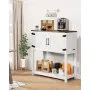 VEVOR Coffee Bar Cabinet, 31.5 x 13.8 x 34.6 in Farmhouse Coffee Bar Cabinet with 3-Tier Storage, Coffee Bar Table with Magnet Doors, Farmhouse Sideboard Buffet Cabinet for Living Room, Entryway
