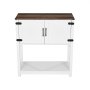 VEVOR Coffee Bar Cabinet, 31.5 x 13.8 x 34.6 in Farmhouse Coffee Bar Cabinet with 3-Tier Storage, Coffee Bar Table with Magnet Doors, Farmhouse Sideboard Buffet Cabinet for Living Room, Entryway