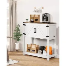 VEVOR Coffee Bar Cabinet, 31.5 Inch Farmhouse Coffee Bar Cabinet with Storage, Coffee Bar Table with Magnetic Doors, Farmhouse Sideboard Buffet Cabinet for Living Room, Entryway