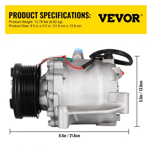 A/C Compressor With Clutch For 2006-2011 Honda Civic 1.8L – Replacement Unit By Foreverunauto – Part #862563