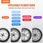 VEVOR Support de pneu de secours, support de pneu de secours pour remorque, capacité de 160 lb, accessoires de remorque utilitaire, convient à la plupart des roues à 4, 5, 6 et 8 ergots sur 4", 4,25", 4,5", 4,75", 5", 5,5", 6", Modèles de boulons de 6,5 pouces