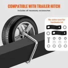 VEVOR Spare Tire Carrier, U-Bolt Zinc Plated Spare Tire Mount Bracket Side Mount with Lock, 160 lbs Capacity, 4 & 5 Lugs Wheels on 4", 4.5", 5" Bolt Patterns, for Trailer Tongue, Marine Trailer