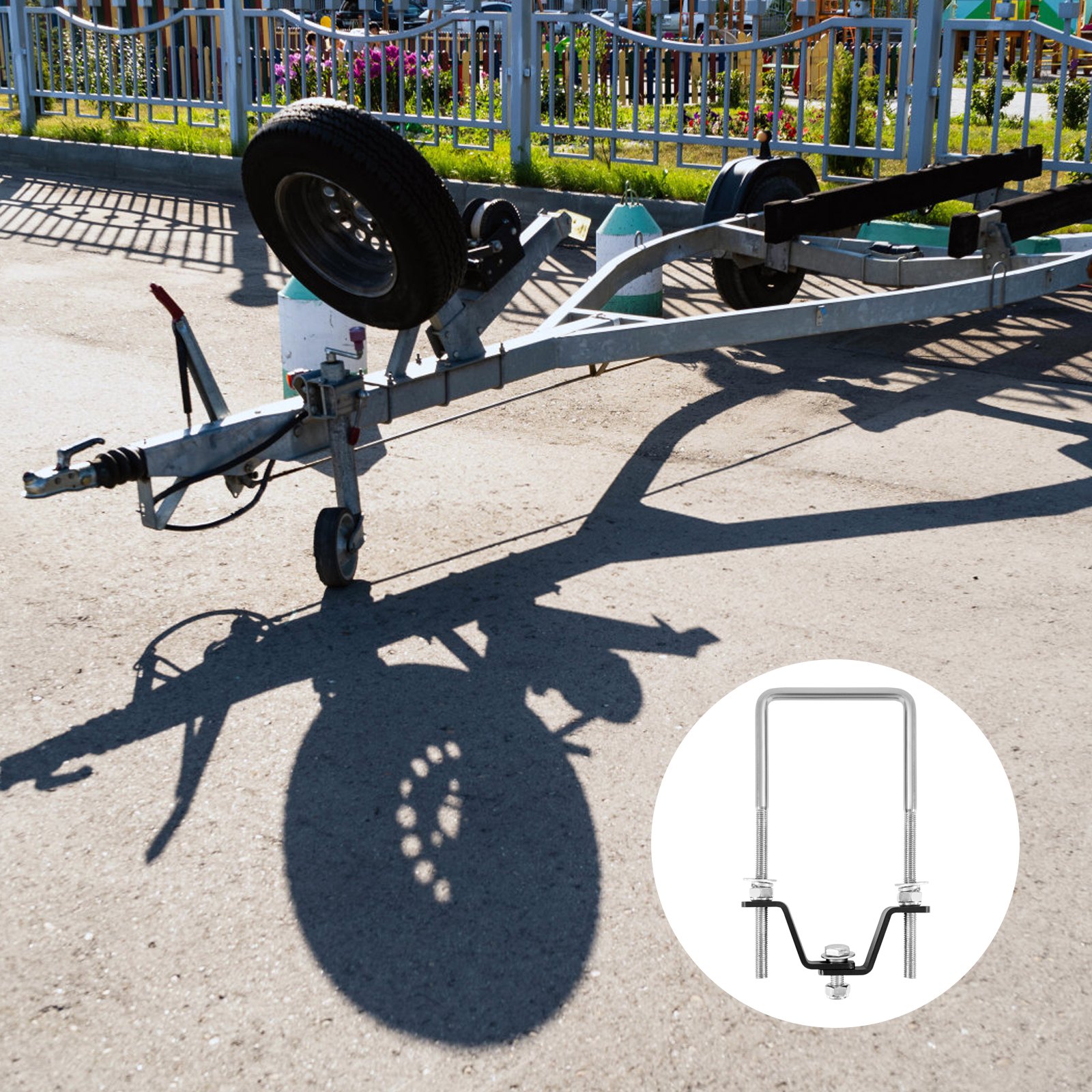 VEVOR Spare Tire Carrier, U-Bolt Zinc Plated Spare Tire Mount Bracket Side Mount with Lock, 160 lbs Capacity, 4 & 5 Lugs Wheels on 4", 4.5", 5" Bolt Patterns, for Trailer Tongue, Marine Trailer