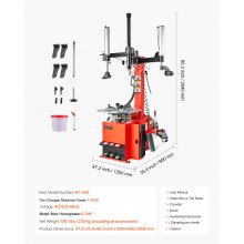 Machine de changement de pneus durable VEVOR Changeur de pneus 1,5 CV avec bras d'assistance pneumatique