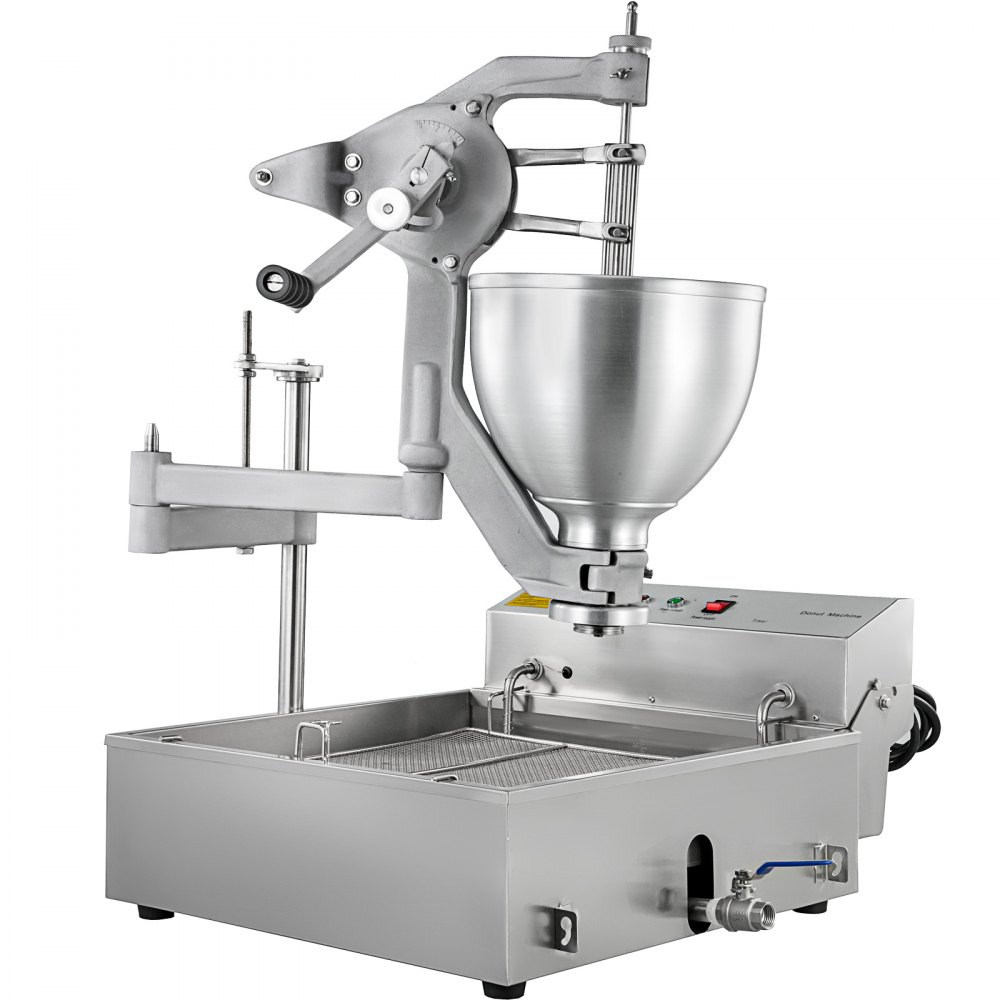 VEVOR Donut Fryer Manual Commercial Mini Donut Maker 9L Capacity Hopper Donut Fryer Commercial 3 Donut Moulds Donut Machine Maker Adjustable Thickness Commercial Donut Maker, 3000W, Stainless Steel