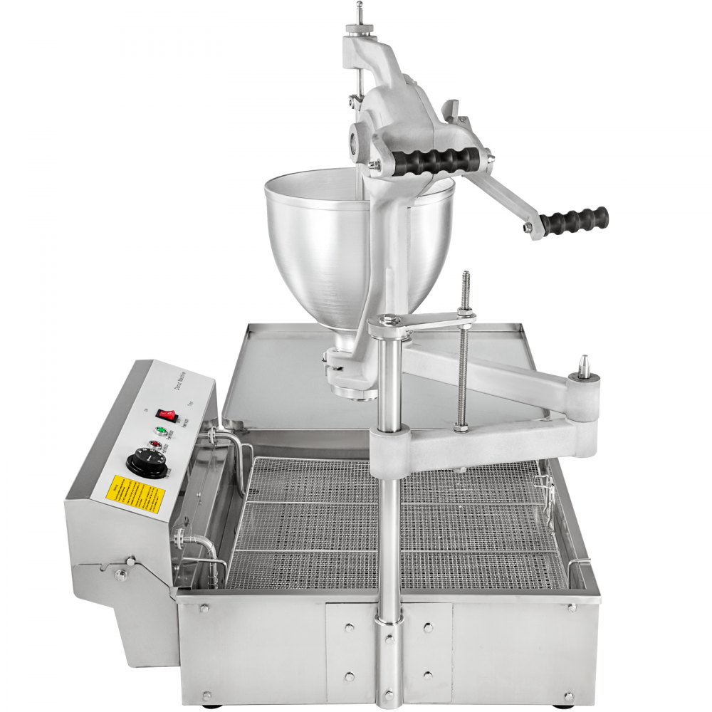 VEVOR Donut Fryer Manual Commercial Mini Donut Maker 9L Capacity Hopper Donut Fryer Commercial 3 Donut Moulds Donut Machine Maker Adjustable Thickness Commercial Donut Maker, 3000W, Stainless Steel