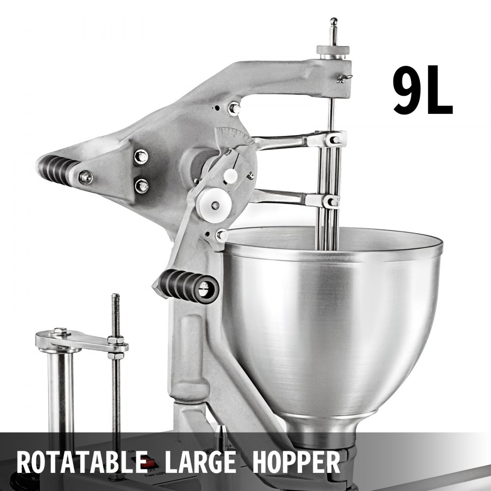 VEVOR Donut Fryer Manual Commercial Mini Donut Maker 9L Capacity Hopper Donut Fryer Commercial 3 Donut Moulds Donut Machine Maker Adjustable Thickness Commercial Donut Maker, 3000W, Stainless Steel