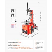 Machine de changement de pneus durable VEVOR Changeur de pneus 1,5 CV avec manomètre de pression d'air