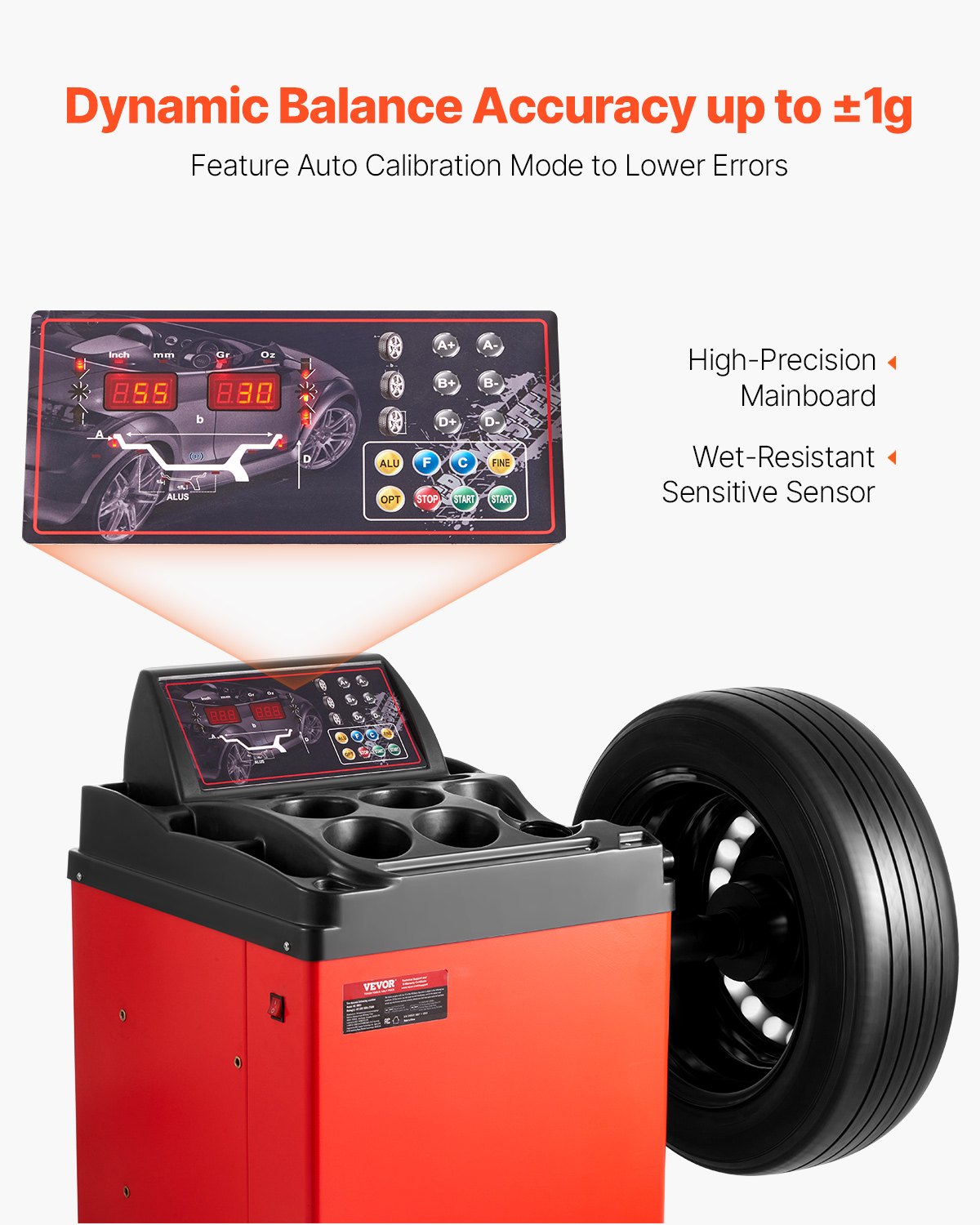 VEVOR Electric Tire Changer, 18" Spindle, Durable Tire Changer Tire Balancer with 1.5 HP Motor, Accurate Tire Changer Tire Balancer with Auto Calibration Mode, FIt for Sedans/SUVs/Pickup Trucks