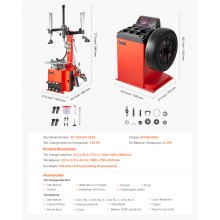 Durable Electric Tire Changer Tire Changer Tire Balancer with 18" Spindle