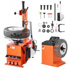 VEVOR Tire Changer Machine and Tire Balancer Set, 2HP/1500W Wheel Changer + 250W Tire Balancing Machine Combo, Inside Clamp 12"-22", Support 12" Max Rim Width with Pedal Control for Auto Repair Shops