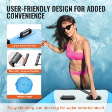 VEVOR 13ft Inflatable Water Trampoline Swim Platform Bounce for Pool Lake Toy