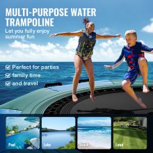 VEVOR 10 fot oppblåsbar vanntrampolin svømmeplattform sprett for Pool Lake leketøy