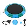 VEVOR Inflatable Water Bouncer, 15ft Recreational Water Trampoline, Portable Bounce Swim Platform with 3-Step Ladder & Electric Air Pump, Kids Adults Floating Rebounder for Pool, Lake, Water Sports