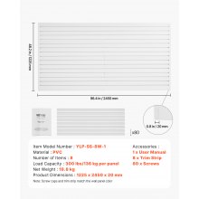 VEVOR 8 x 4 ft Slat Wall Paneling PVC White Garage Slatwall with Modular Design