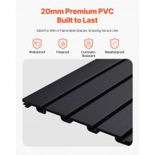 8 x 4 ft Slat Wall Paneling PVC Black Garage Slatwall with Modular Design