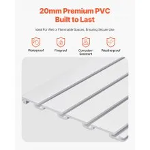 8 x 4 ft Slat Wall Paneling PVC White Garage Slatwall with Accessories