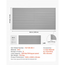 Newly upgraded second-generation 8 x 4 ft Slat Wall Paneling PVC Grey Garage Slatwall with Modular Design