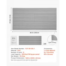 Newly upgraded second-generation 8 x 4 ft Slat Wall Paneling PVC Grey Garage Slatwall with Modular Design
