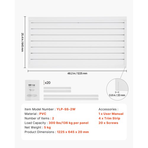 Slat Wall Paneling 8 X 4 Ft PVC Garage Slatwall With Accessories Grey