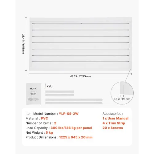 Slat Wall Paneling 8 X 4 Ft PVC Garage Slatwall With Accessories Grey