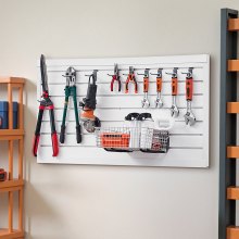 Panneau mural à lattes VEVOR 2 x 4 pi en PVC blanc pour garage avec conception modulaire