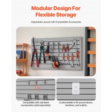 2 x 4 ft Slat Wall Paneling PVC Grey Garage Slatwall with Modular Design