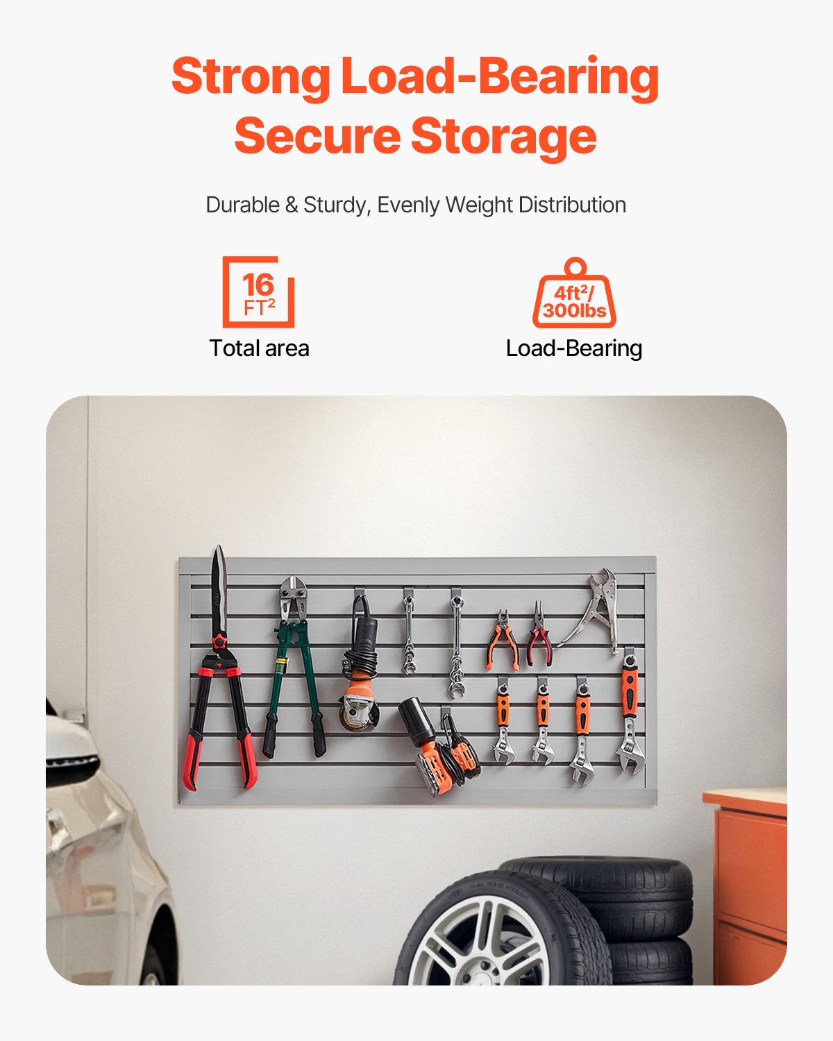 VEVOR Slat Wall Paneling, 2 x 4 ft, PVC Garage Slatwall with Modular Design, Grey Slat Wall Easy-to-Install Adjustable Slatwall Panel with Coupling Structure & DIY Cutting, Fits for Storage & Display