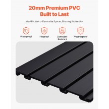 VEVOR 2 x 4 ft Slat Wall Paneling PVC Black Garage Slatwall with Modular Design