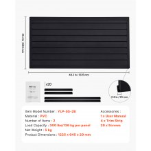 2 x 4 ft Slat Wall Paneling PVC Black Garage Slatwall with Modular Design